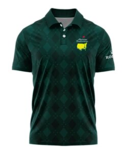 Personalized Dark Green Argyle Plaid Pattern Golf Masters Tournament Rolex Style Classic - Polo Shirt