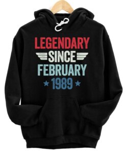 Personalized Legendary Since February 1989 Pullover Hoodie