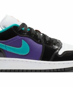 Jordan 1 Low Black Court Purple Turbo Green (GS)