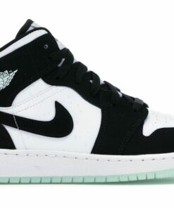 Jordan 1 Mid White Black Teal Tint (GS)