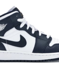 Jordan 1 Mid White Metallic Gold Obsidian (GS)