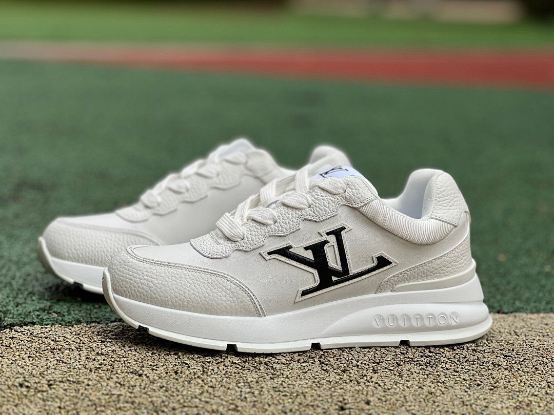 Louis Vuitton LV Runner Sneaker White Leather Black LV Monogram