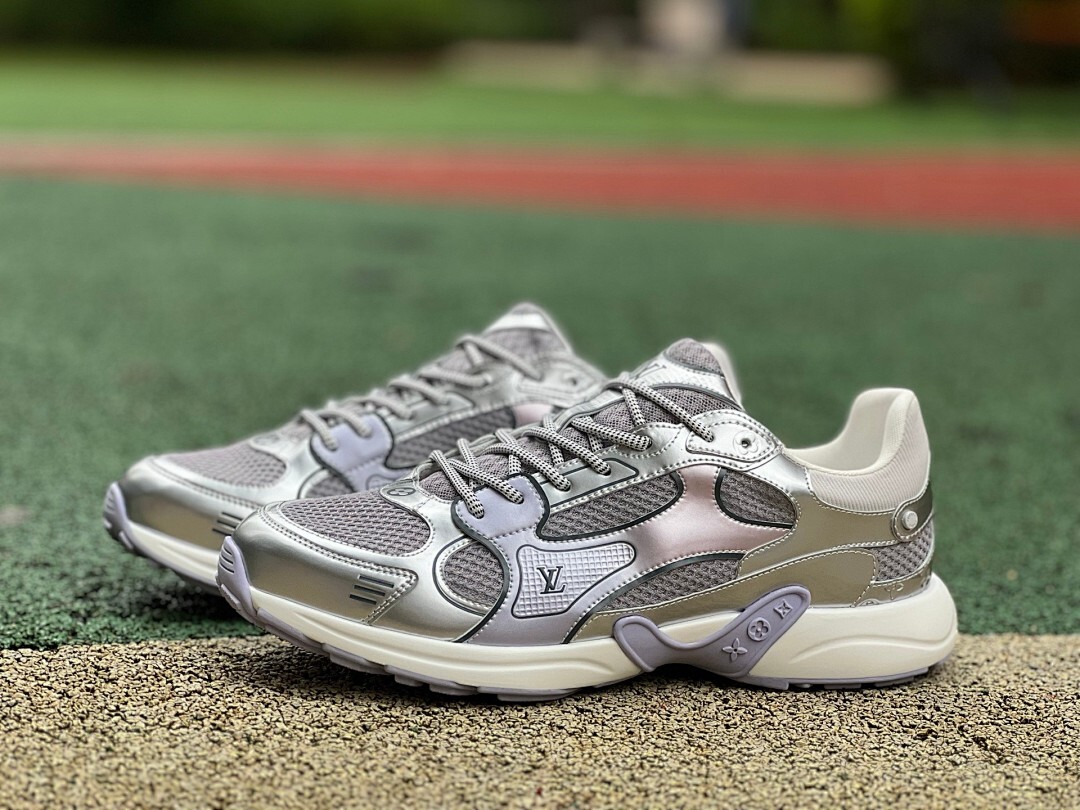 Louis Vuitton LV Runner Tactic Sneaker Metallic Silver