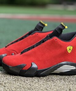 Air Jordan 14 Retro Ferrari Challenge Red Black Vibrant Yellow 654459-670