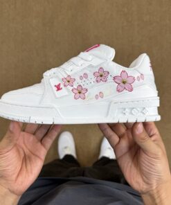 Louis Vuitton LV Trainer Sneaker White Pink Cherry Blossom