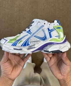 Balenciaga Runner Sneaker White Blue Green Purple 677403 W3RB1 9016
