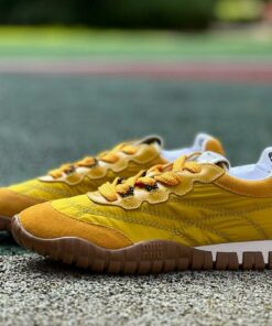 Miu Miu Nylon and Suede Sneakers Yellow 5E757D