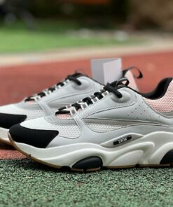 Dior B22 Sneaker White, Black and Pink Technical Mesh and Calfskin 3SN225YRP_H065