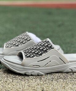 Dior Atlas Slide Sandal Grey Dior Oblique 3SA103ZLP_H800