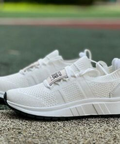 Christian Dior White Knit Low-Top Sneaker with Paris Strap