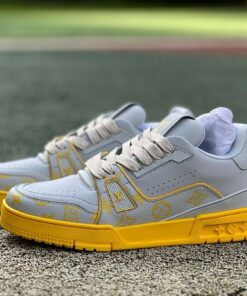Louis Vuitton LV Trainer Sneaker Grey Yellow Monogram