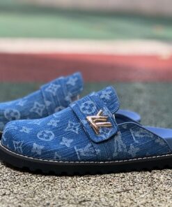 Louis Vuitton Lock It Flat Mule Monogram Denim