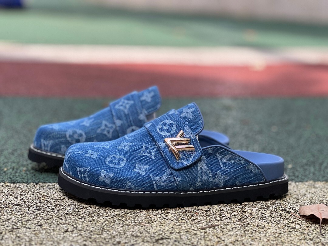 Louis Vuitton Lock It Flat Mule Monogram Denim