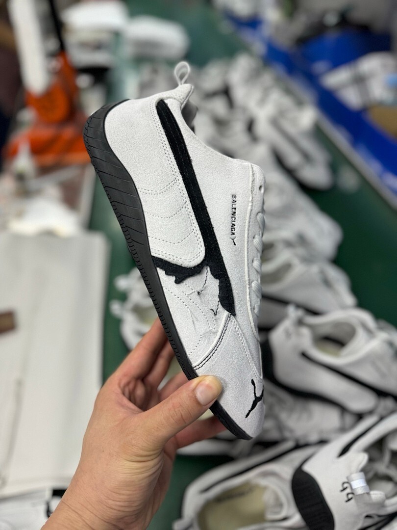 Balenciaga Puma Jordan White Black Speedcat Sneakers