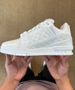 Louis Vuitton LV Trainer Sneaker White Monogram Embossed