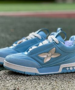 Louis Vuitton LV Trainer Monogram Flower Sneaker Light Blue