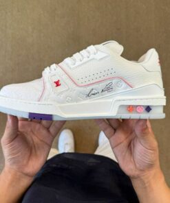 LV Trainer Sneaker White and Pink 1A9T4J