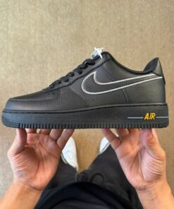Nike Air Force 1 '07 Black White Yellow Strike DH7561-001