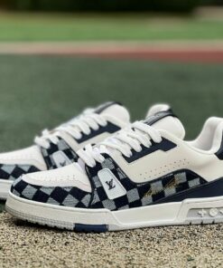 Louis Vuitton LV Trainer Sneaker Damier Monogram Denim Blue White