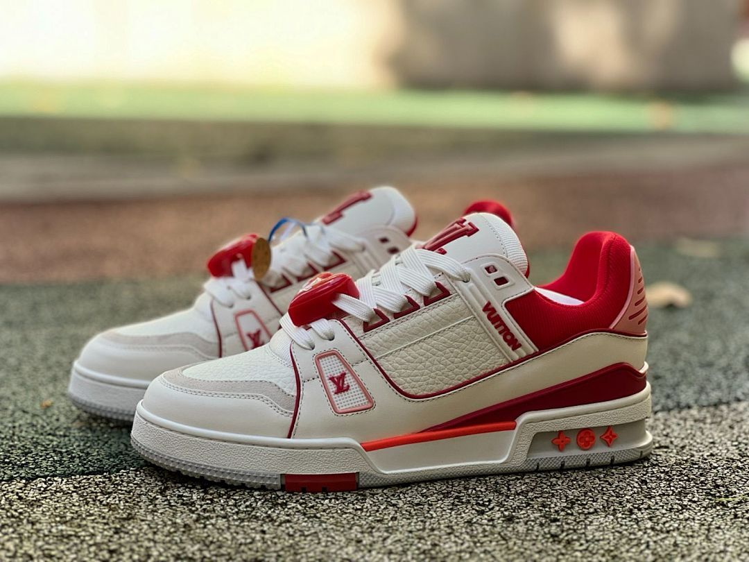 Louis Vuitton LV Trainer Sneaker White Red