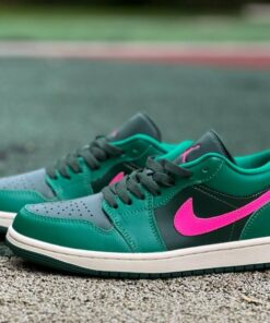 Air Jordan 1 Low Lucky Green Dark Grey Fuchsia Dream 553558-306