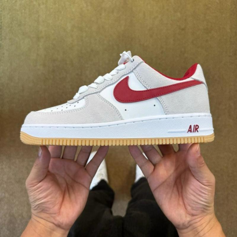 Nike Air Force 1 Low Summit White University Red Light Smoke Grey Gum Light Brown DV0788-100