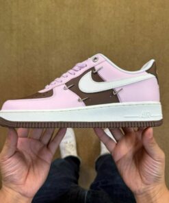Nike Air Force 1 Low Pink Brown White Spike Studs