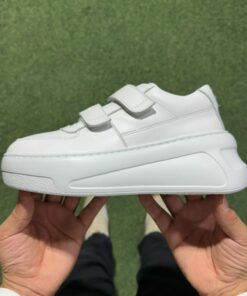 Alexander McQueen Women's White Leather Double Strap Oversized Sneakers