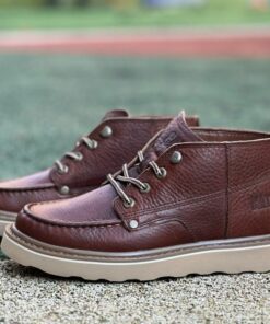 Caterpillar Men's Founder Moc Toe Chukka Boots Brown Leather