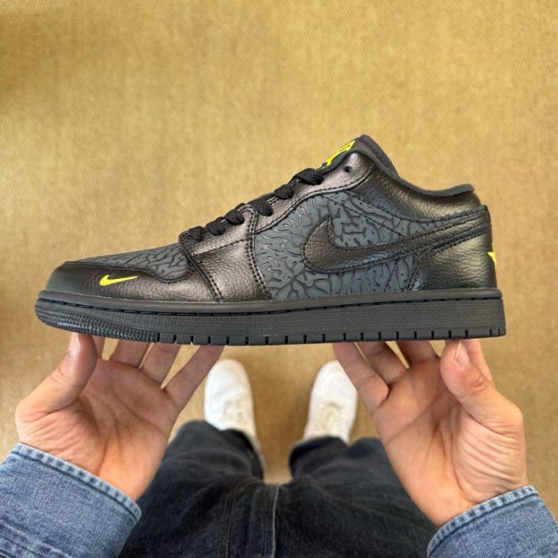 Air Jordan 1 Low SE Elephant Black Dark Smoke Grey Rush Yellow DX9223-001