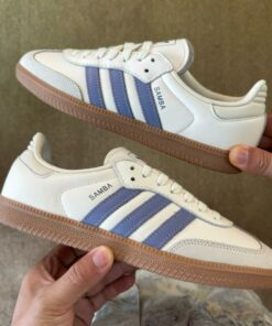 Adidas Originals Samba OG sneaker in the ecru and light blue colorway
